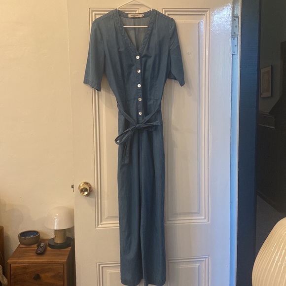 Nice Things Paloma Denim Button Suit Jumpsuit Size 40 - Picture 11 of 11